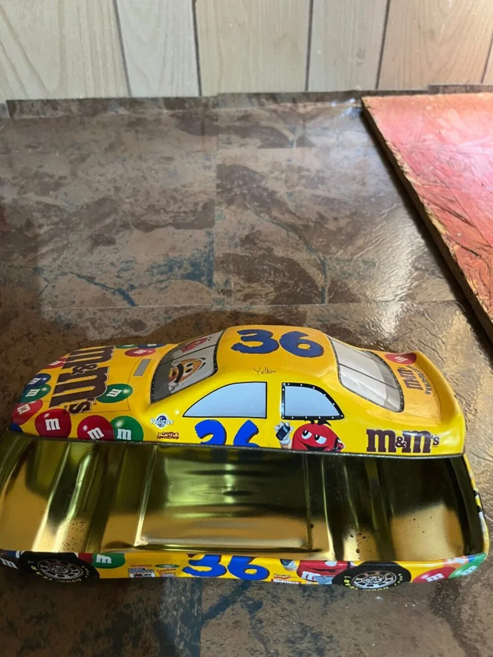 M&M's Racing Team Yellow Second Edition Collectible TIN CAN